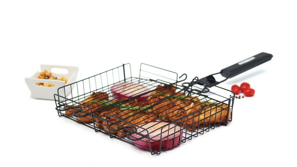 Grill Pro Non Stick Broiler Basket w detachable handle